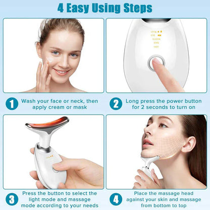 Neck Face Massager Face Sculpting Tool 3 Colour Modes And Vibration For Facial Massager For Double Chin